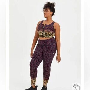 Torrid Active High Rise Purple Ombré Leopard Print Full Length Leggings